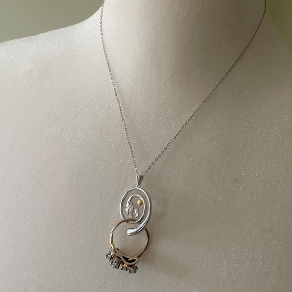 Mountain Moon Sterling Silver Ring Holder Necklace - Gender Neutral, NWOT - Picture 3 of 11